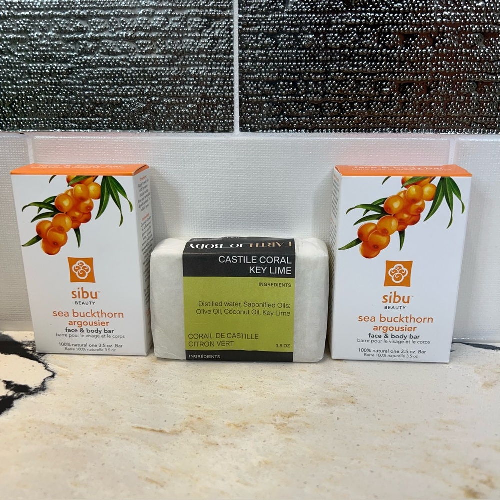 Sibu Beauty Sea Buckthorn Face & Body Bars - New / Sealed